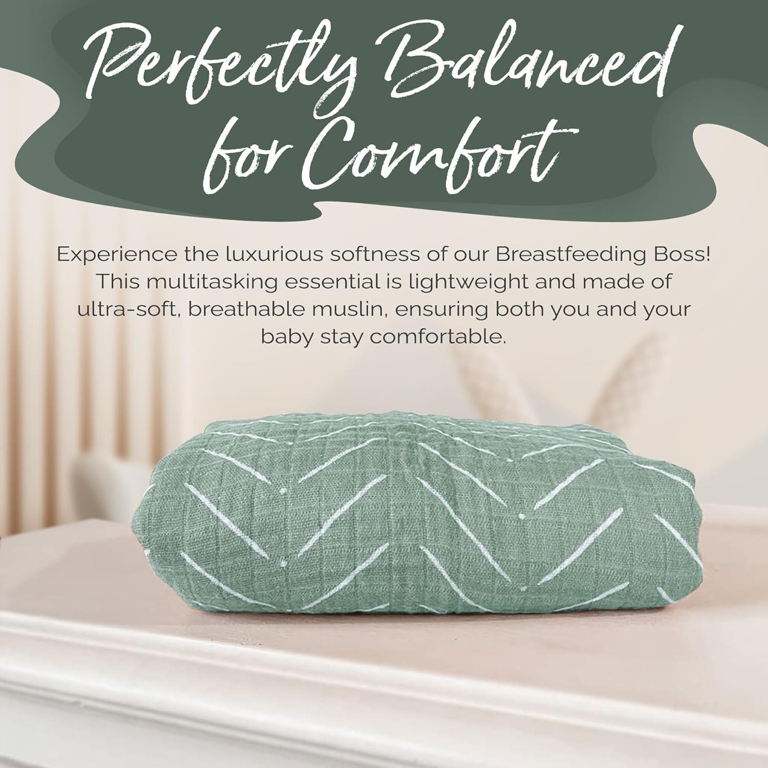 image:imageItzy Ritzy Breastfeeding Boss MultiUse Cover A Nursing Cover Swaddle Car Seat Wrap Tummy Time Mat amp Burp Cloth All in One Made of Soft Muslin Fabric amp Measures 47 x 47 Sage MudclothSage Mudcloth