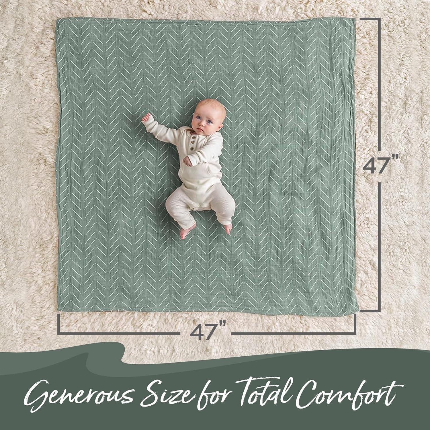 image:imageItzy Ritzy Breastfeeding Boss MultiUse Cover A Nursing Cover Swaddle Car Seat Wrap Tummy Time Mat amp Burp Cloth All in One Made of Soft Muslin Fabric amp Measures 47 x 47 Sage MudclothSage Mudcloth