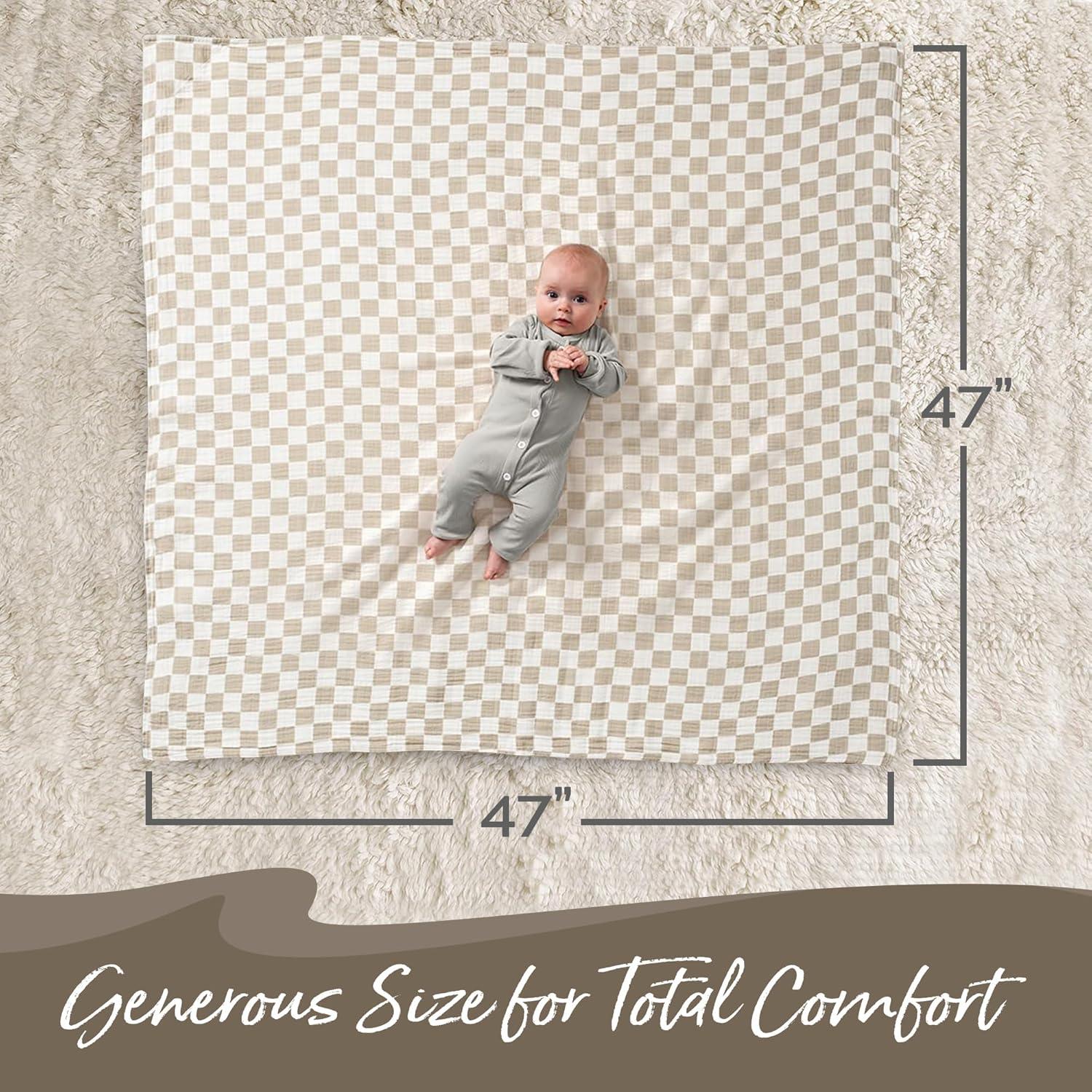 image:imageItzy Ritzy Breastfeeding Boss MultiUse Cover A Nursing Cover Swaddle Car Seat Wrap Tummy Time Mat amp Burp Cloth All in One Made of Soft Muslin Fabric amp Measures 47 x 47 Sage MudclothCheckerboard