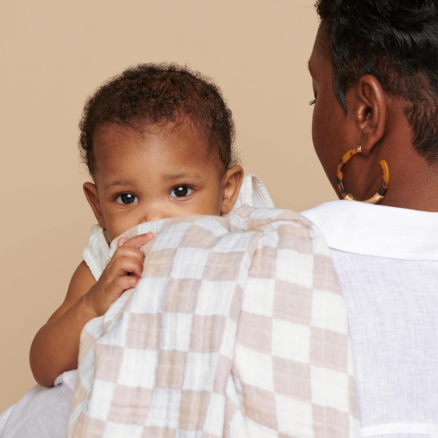 image:imageItzy Ritzy Breastfeeding Boss MultiUse Cover A Nursing Cover Swaddle Car Seat Wrap Tummy Time Mat amp Burp Cloth All in One Made of Soft Muslin Fabric amp Measures 47 x 47 Sage MudclothCheckerboard