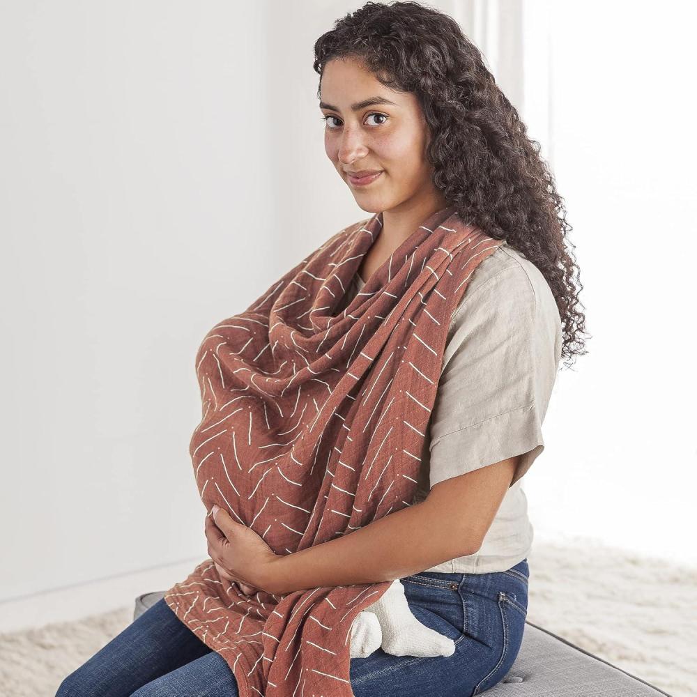 image:imageItzy Ritzy Breastfeeding Boss MultiUse Cover A Nursing Cover Swaddle Car Seat Wrap Tummy Time Mat amp Burp Cloth All in One Made of Soft Muslin Fabric amp Measures 47 x 47 Sage MudclothMudcloth