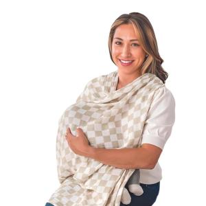 image:imageItzy Ritzy Breastfeeding Boss MultiUse Cover  A Nursing Cover Swaddle Car Seat Wrap Tummy Time Mat amp Burp Cloth All in One  Made of Soft Muslin Fabric amp Measures 47 x 47 Sage MudclothCheckerboard