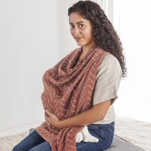 image:imageItzy Ritzy Breastfeeding Boss MultiUse Cover  A Nursing Cover Swaddle Car Seat Wrap Tummy Time Mat amp Burp Cloth All in One  Made of Soft Muslin Fabric amp Measures 47 x 47 Sage MudclothMudcloth