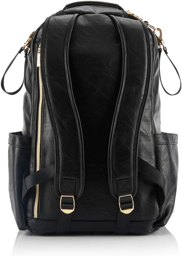 image:imageChelsea Cole For Itzy Ritzy Diaper Bag Backpack Large Capacity Boss Backpack Diaper Bag Includes Changing Pad Stroller Clips and Tassel Camo with Stag Head Print Interior and Black HardwareBlack With Gold Hardware