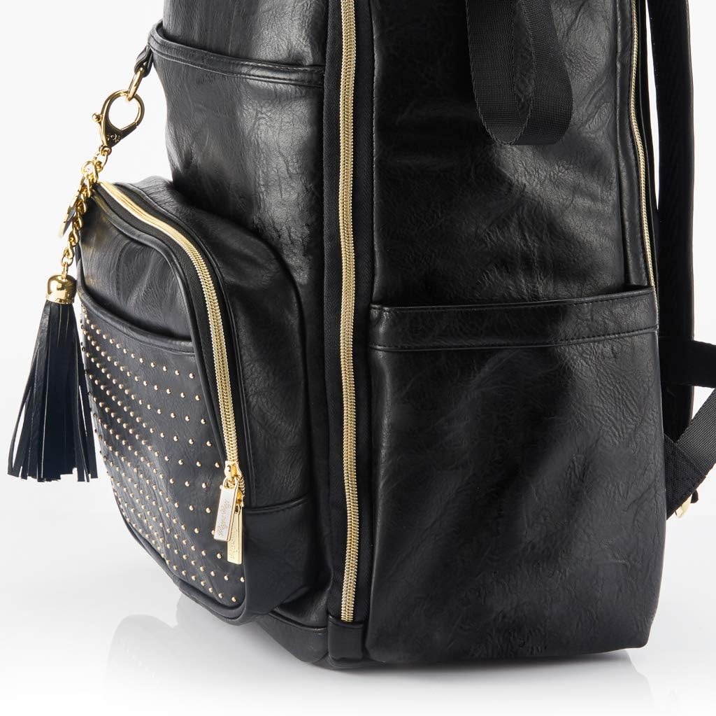 image:imageChelsea Cole For Itzy Ritzy Diaper Bag Backpack Large Capacity Boss Backpack Diaper Bag Includes Changing Pad Stroller Clips and Tassel Camo with Stag Head Print Interior and Black HardwareBlack With Gold Hardware