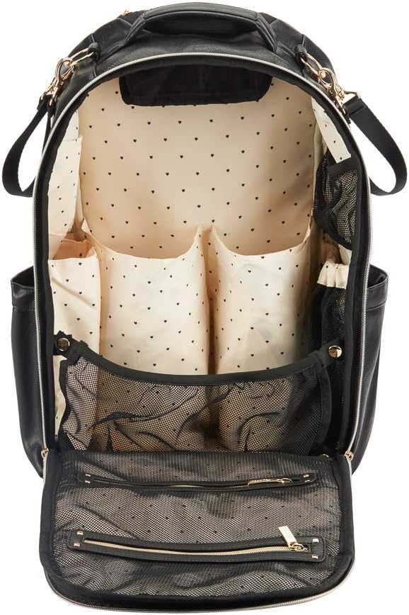 image:imageChelsea Cole For Itzy Ritzy Diaper Bag Backpack Large Capacity Boss Backpack Diaper Bag Includes Changing Pad Stroller Clips and Tassel Camo with Stag Head Print Interior and Black HardwareBlack With Gold Hardware