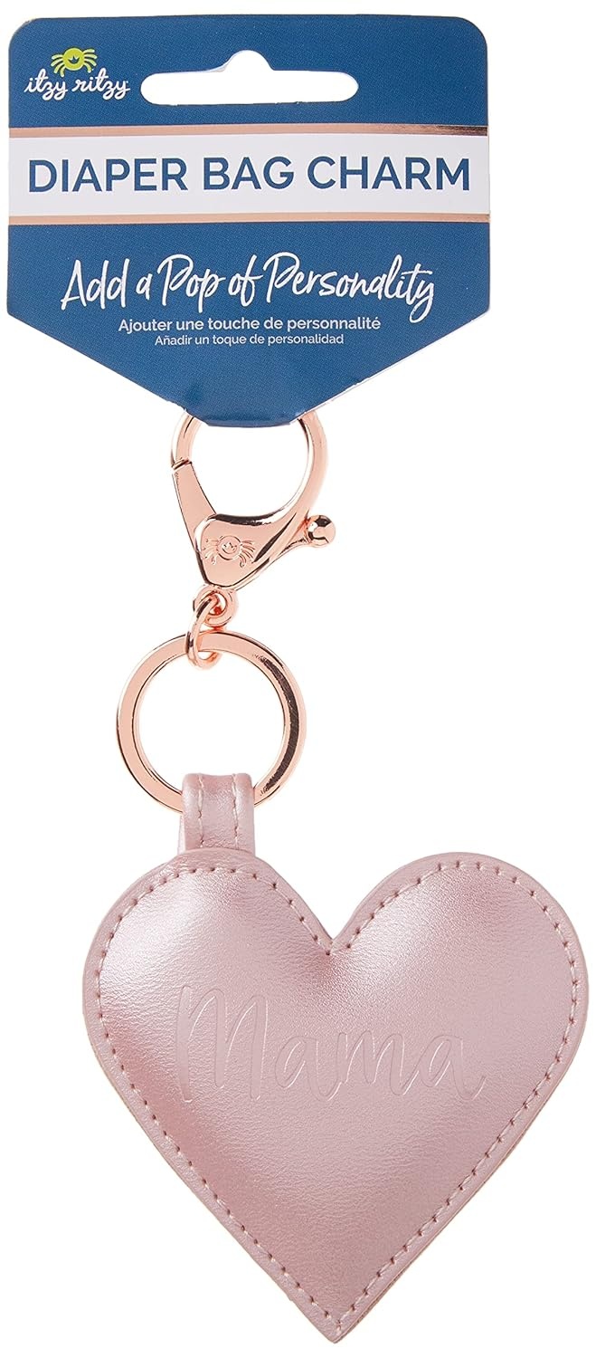 image:imageItzy Ritzy HeartShaped Diaper Bag Charm Purse Keychain amp Luggage Tag Elegant Accent with Lobster Clasp for Easy Attachment amp Personalization Versatile Accessory 6 Long amp 3 Wide Blush