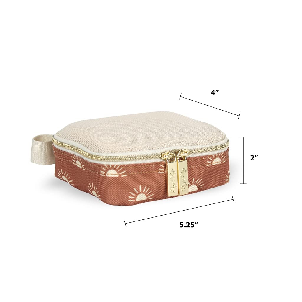 image:imageItzy Ritzy Packing Cubes for Travel Set of 3 Packing Cubes or Travel Organizers Each Cube Features a Mesh Top Double Zippers and a Fabric Handle Black with Black HardwareTerracotta Sunrise