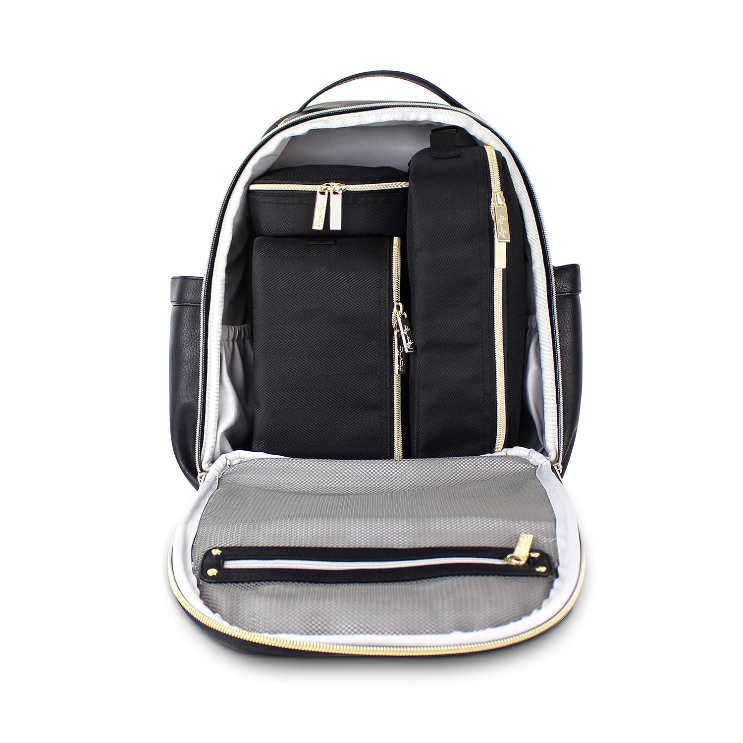 image:imageItzy Ritzy Packing Cubes for Travel Set of 3 Packing Cubes or Travel Organizers Each Cube Features a Mesh Top Double Zippers and a Fabric Handle Black with Black HardwareBlack with Gold Hardware