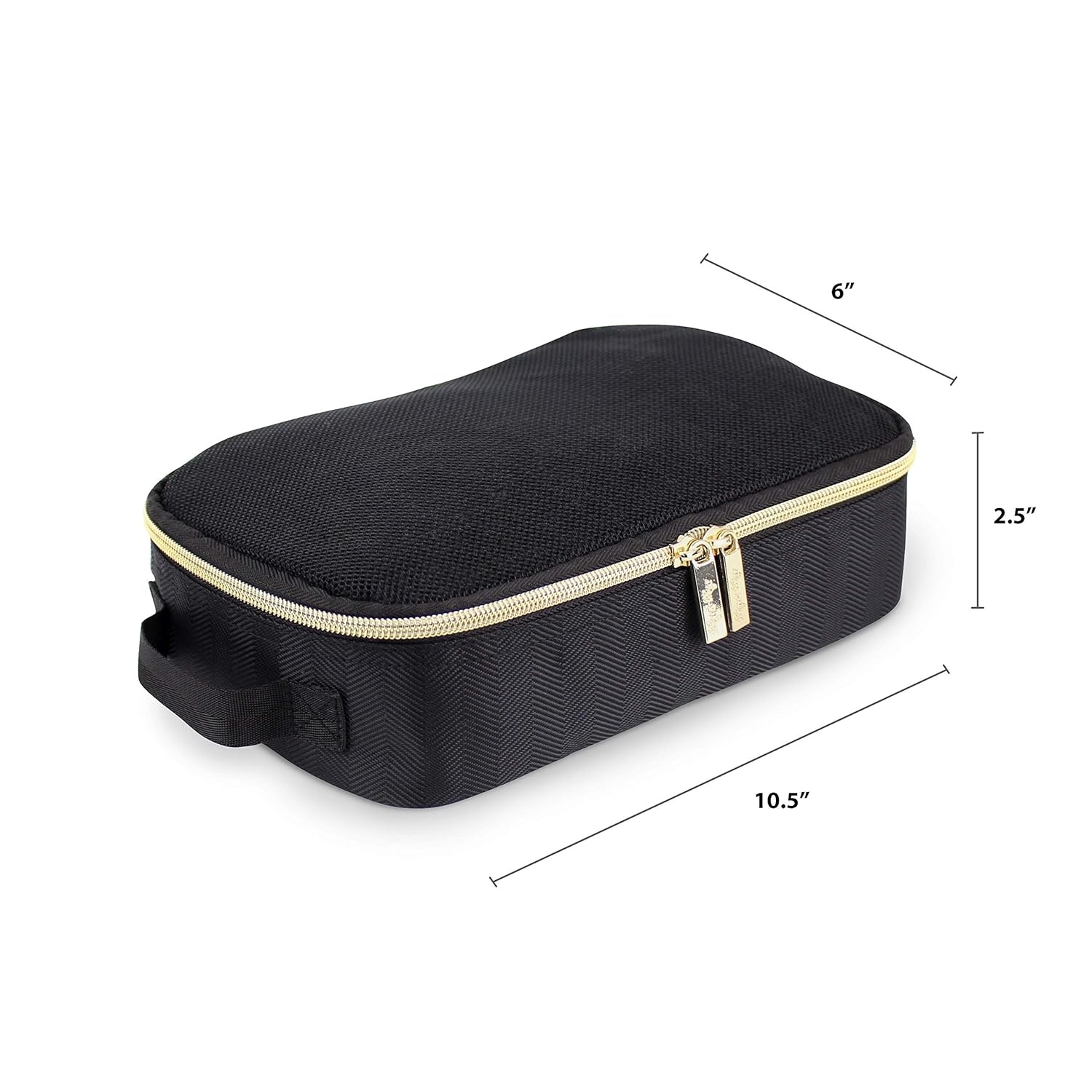 image:imageItzy Ritzy Packing Cubes for Travel Set of 3 Packing Cubes or Travel Organizers Each Cube Features a Mesh Top Double Zippers and a Fabric Handle Black with Black HardwareBlack with Gold Hardware