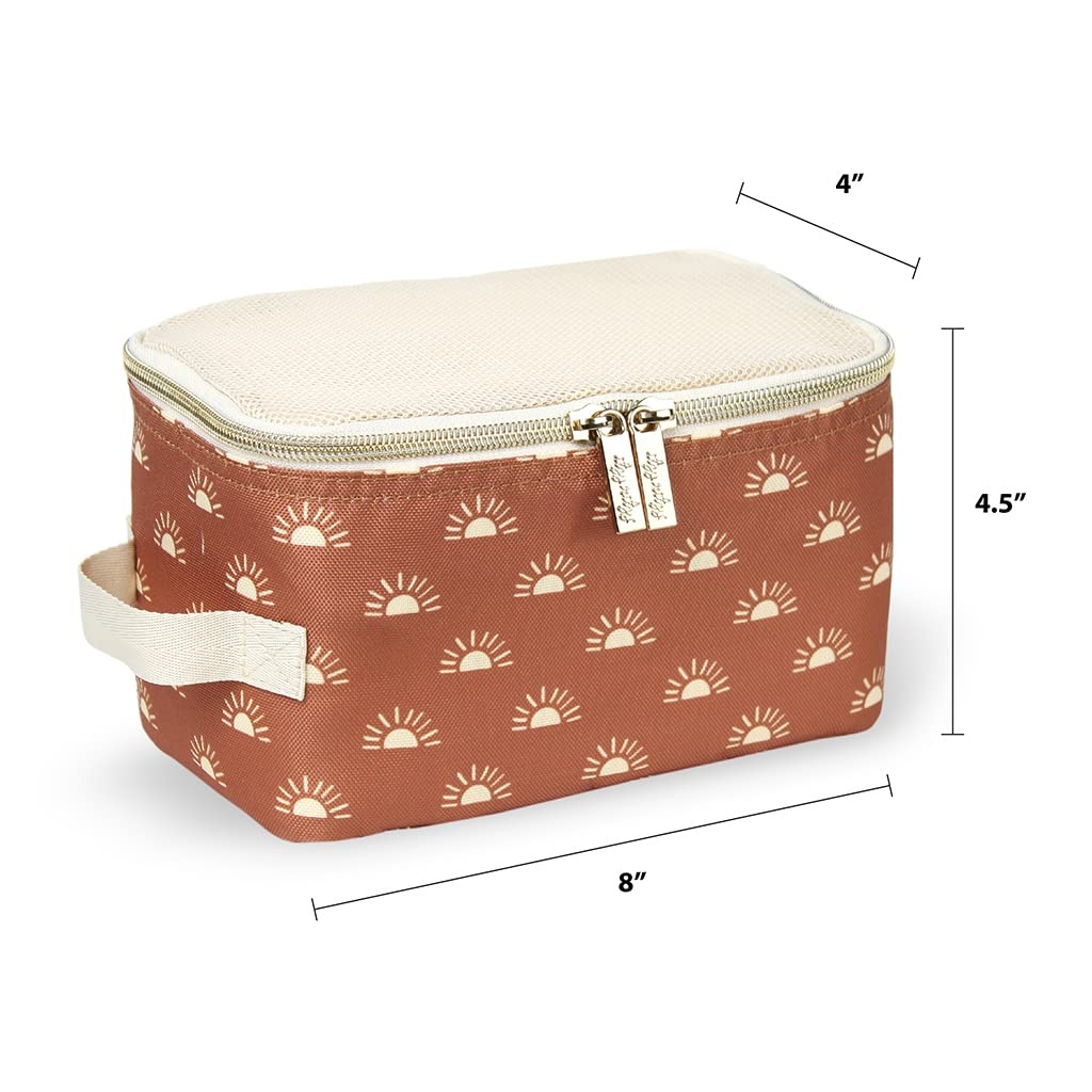 image:imageItzy Ritzy Packing Cubes for Travel Set of 3 Packing Cubes or Travel Organizers Each Cube Features a Mesh Top Double Zippers and a Fabric Handle Black with Black HardwareTerracotta Sunrise