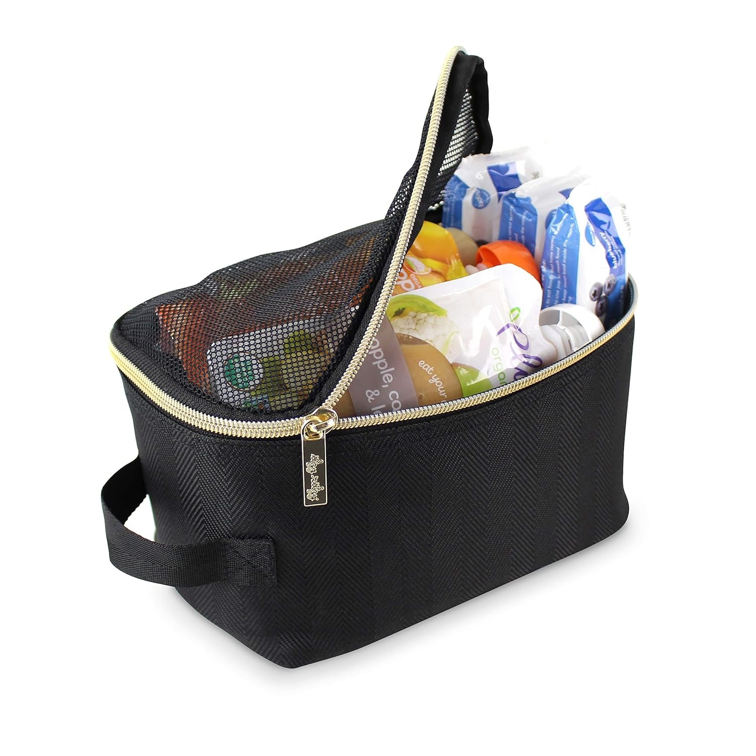 image:imageItzy Ritzy Packing Cubes for Travel Set of 3 Packing Cubes or Travel Organizers Each Cube Features a Mesh Top Double Zippers and a Fabric Handle Black with Black HardwareBlack with Gold Hardware