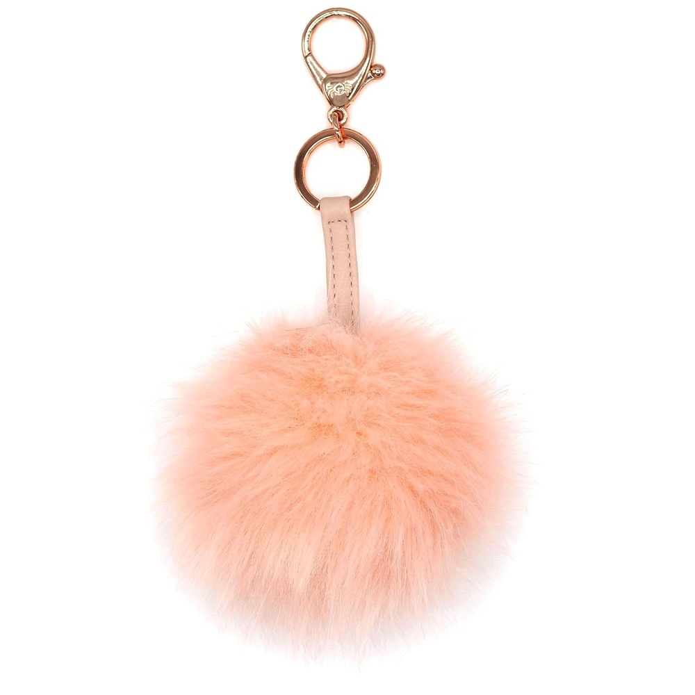 image:imageItzy Ritzy Diaper Bag Charm Purse Charm and Keychain Pouf Measures 4 in Diameter Features Durable Clasp and Trendy Rose Gold Hardware Pink