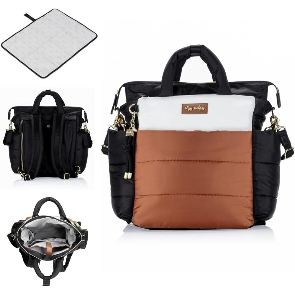 image:imageItzy Ritzy Dream Convertible Diaper Bag Tote Backpack Baby Diaper Bag with 14 Pockets Changing Pad amp More Coffee amp CreamCoffee Cream