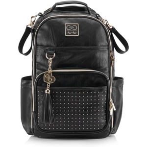 image:imageChelsea  Cole For Itzy Ritzy Diaper Bag Backpack  Large Capacity Boss Backpack Diaper Bag  Includes Changing Pad Stroller Clips and Tassel Camo with Stag Head Print Interior and Black HardwareBlack With Gold Hardware