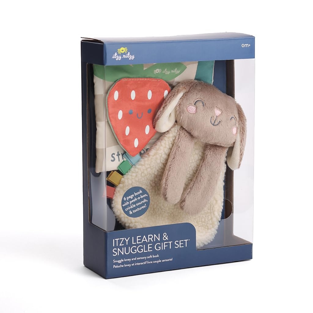 image:imageItzy Ritzy Bunny Lovey amp Crinkle Book Gift Set Learn amp Snuggle Gift Set Includes Soft Sherpa Bunny Lovey amp Soft Book with Flap Textures amp Crinkle Sounds BunnyPack of 1