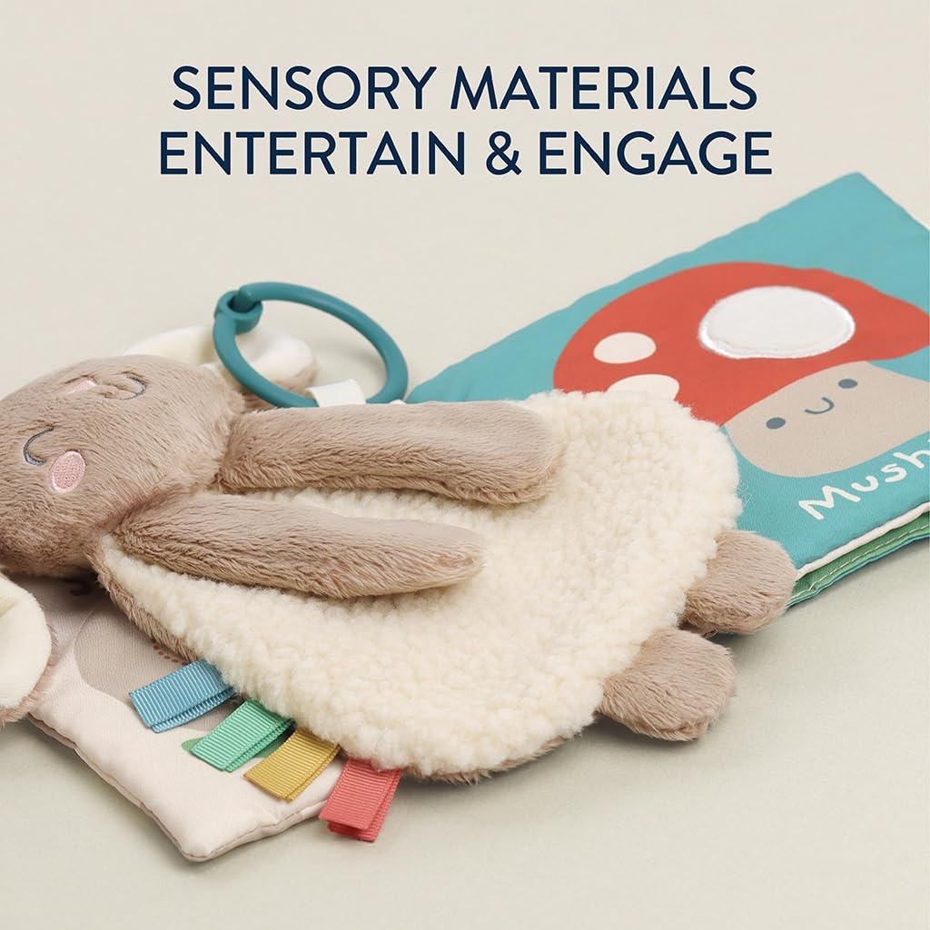 image:imageItzy Ritzy Bunny Lovey amp Crinkle Book Gift Set Learn amp Snuggle Gift Set Includes Soft Sherpa Bunny Lovey amp Soft Book with Flap Textures amp Crinkle Sounds BunnyPack of 1
