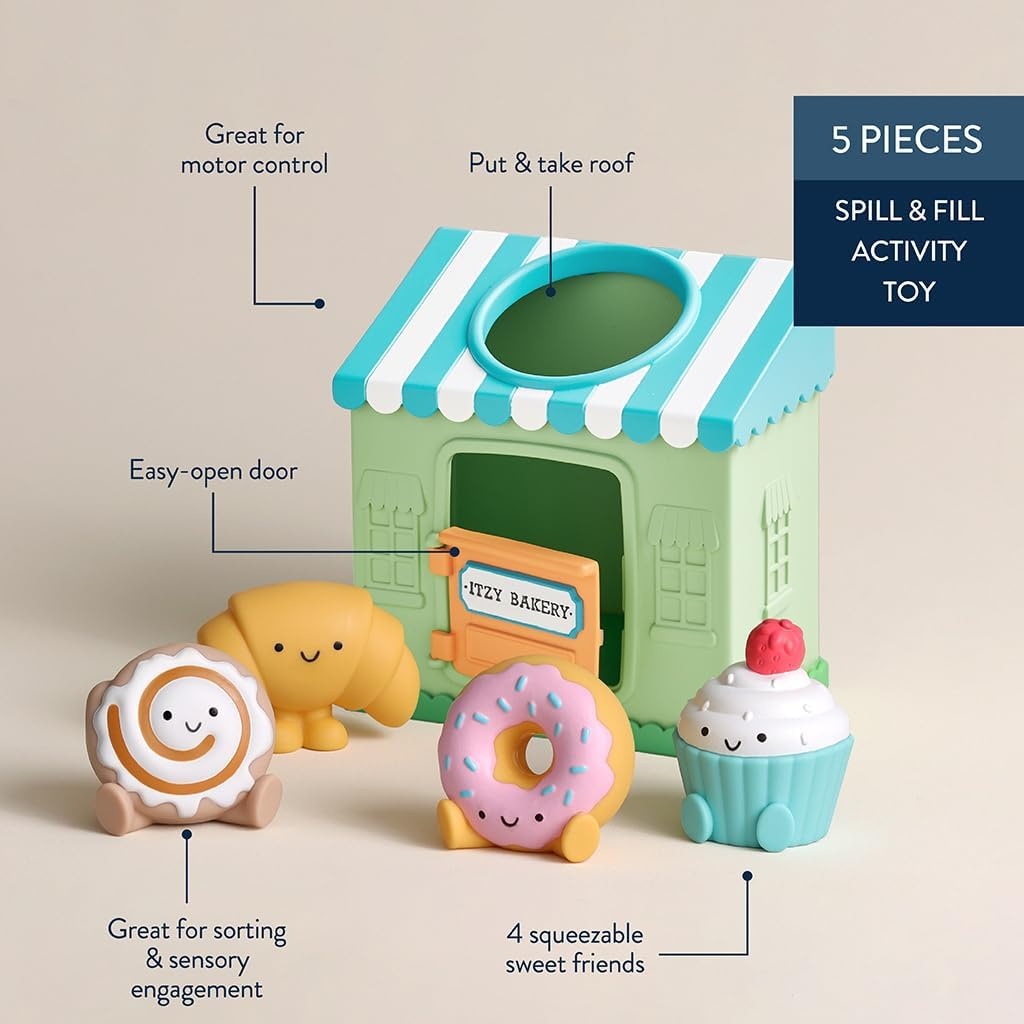 image:imageItzy Ritzy Put amp Take Activity Toy Spill amp Fill Includes 4 Squeezable Pieces for Infants amp Toddlers Great for Sorting Imaginative Play amp Sensory Engagement BakeryBakery