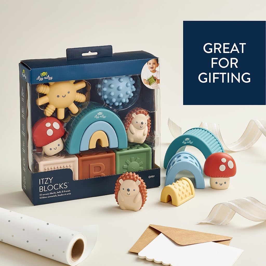 image:imageItzy Ritzy Sensory Blocks Set Baby Building Blocks 10Piece Set Features Soft amp Textured Characters Sensory Toy for Babies amp Toddlers Aged 0 Months and Up