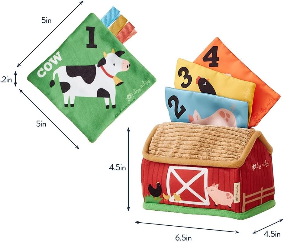 image:imageItzy Ritzy Sensory PutandTake Toy for Babies amp Toddlers Teaches Animals Numbers Colors amp Textures Features Soft Satin Scarves with Crinkle Sounds Farm
