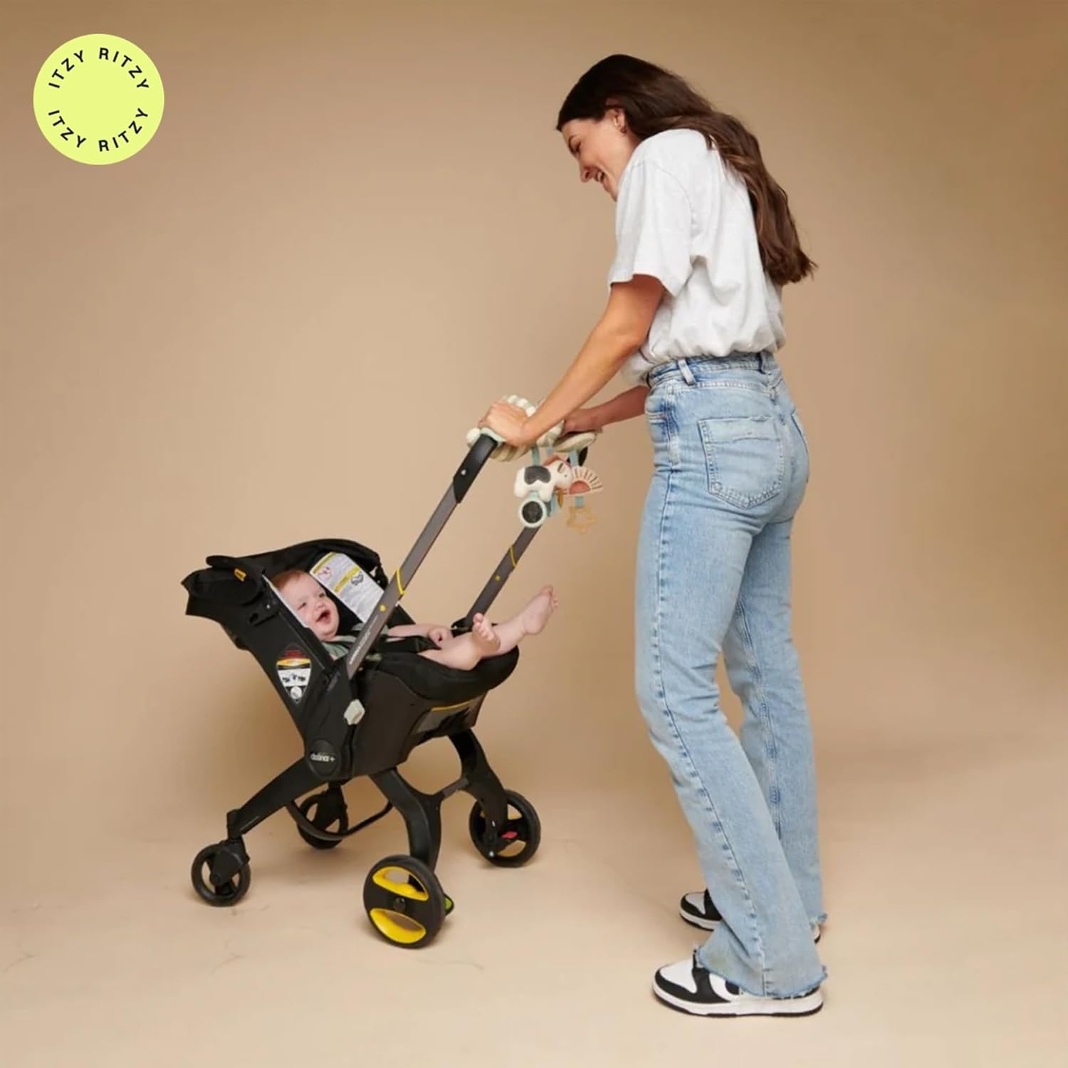 image:imageItzy Ritzy Spiral Car Seat amp Stroller Activity Toy Stroller amp Car Seat Toys for Ages 0 Months and Up Hanging Toys Include Clinking Rings Mirror and Textured Ribbons RainbowFarm