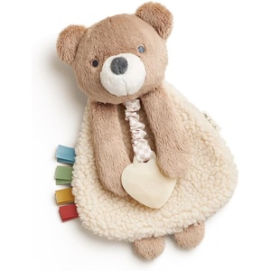 image:imageItzy Ritzy  Itzy Lovey Including Teether  Baby Lovey with Teether Textured Ribbons amp Dangle Arms  Features Crinkle Sound Sherpa Fabric and Minky Plush BearBear