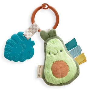 image:imageItzy Ritzy Infant Toy amp Teether  Itzy Pal Baby Teething Toy Includes Lovey Crinkle Sound Textured Ribbons amp Silicone Teether for Newborn AvocadoAvocado