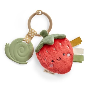 image:imageItzy Ritzy Infant Toy amp Teether  Itzy Pal Baby Teething Toy Includes Lovey Crinkle Sound Textured Ribbons amp Silicone Teether for Newborn AvocadoStrawberry