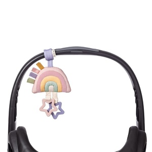 image:imageItzy Ritzy Jingle Travel Toy for Stroller Car Seat or Activity Gym  Baby Hanging Toy Features Jingle Sound Clinking Rings amp Adjustable Attachment Loop Pastel Rainbow