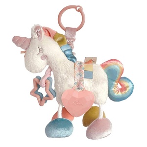 image:imageItzy Ritzy Link amp Love Toy for Stroller or Car Seat  Features Textured Ribbons Crinkle Sounds Clinking Rings amp Silicone Teether  Designed For Ages 0 Months and Up LlamaUnicorn