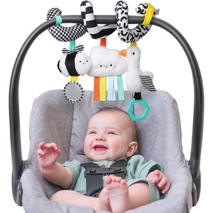 image:imageItzy Ritzy Spiral Car Seat amp Stroller Activity Toy  Stroller amp Car Seat Toys for Ages 0 Months and Up  Hanging Toys Include Clinking Rings Mirror and Textured Ribbons RainbowHigh Contrast