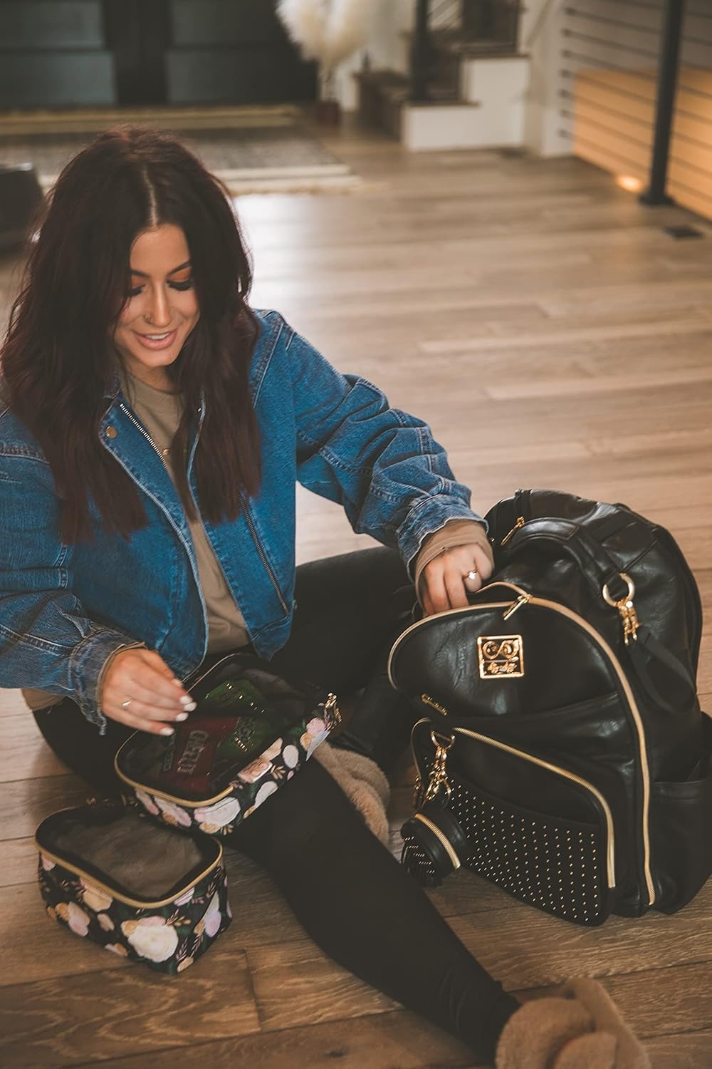 image:imageChelsea Cole for Itzy Ritzy Packing Cubes Set of 3 Floral Packing Cubes or Travel Organizers Each Cube Features a Mesh Top Double Zippers and a Fabric Handle FloralFloral
