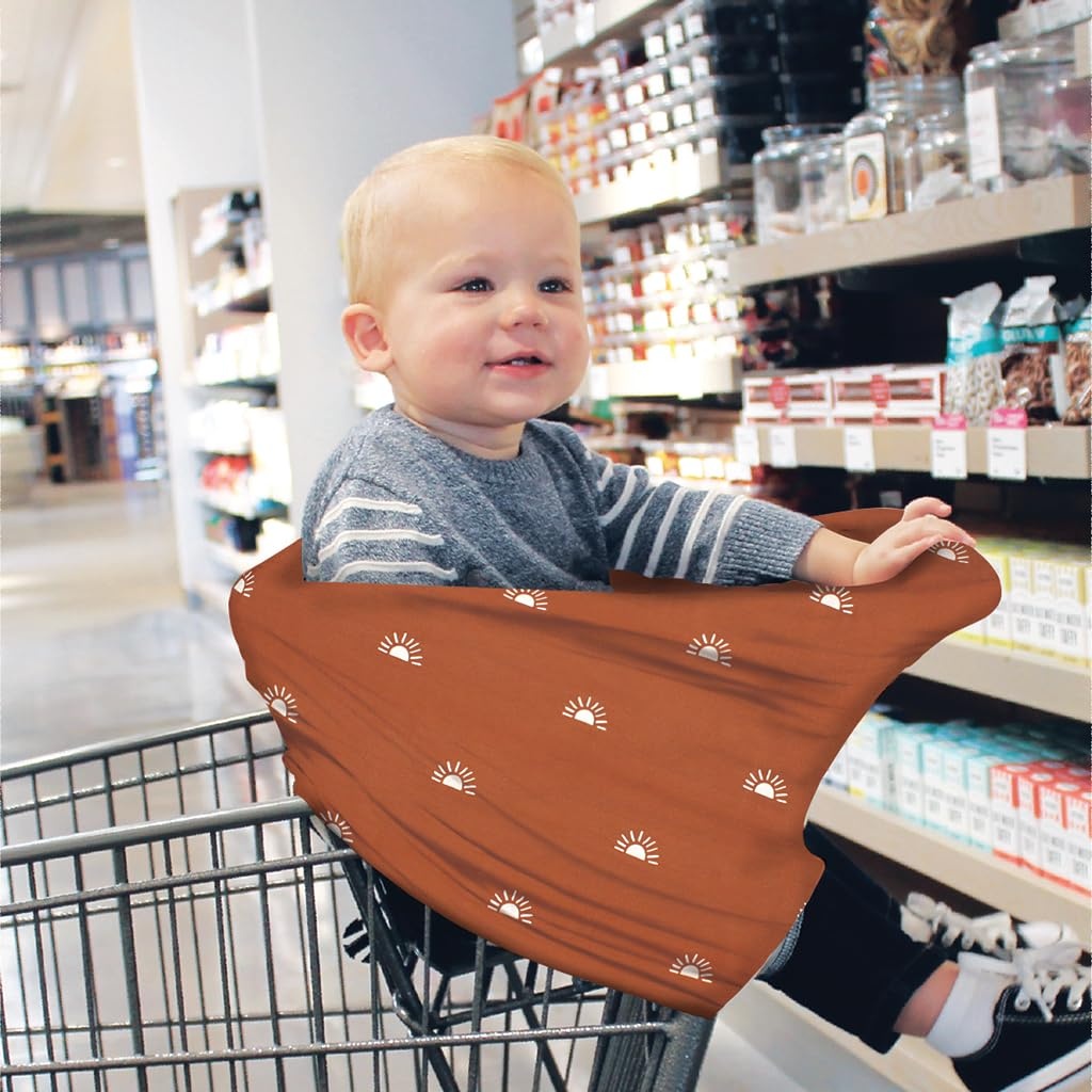 image:imageItzy Ritzy 4in1 Nursing Cover Car Seat Wrap Shopping Cart Cover amp Infinity Scarf Breathable MultiUse Nursing CoverUp for Breastfeeding Carseat Canopy amp Stroller Cover Black amp White StripeTerracotta Sunrise