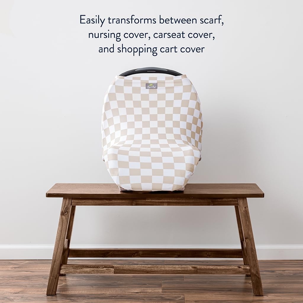 image:imageItzy Ritzy 4in1 Nursing Cover Car Seat Wrap Shopping Cart Cover amp Infinity Scarf Breathable MultiUse Nursing CoverUp for Breastfeeding Carseat Canopy amp Stroller Cover Black amp White StripeCheckboard