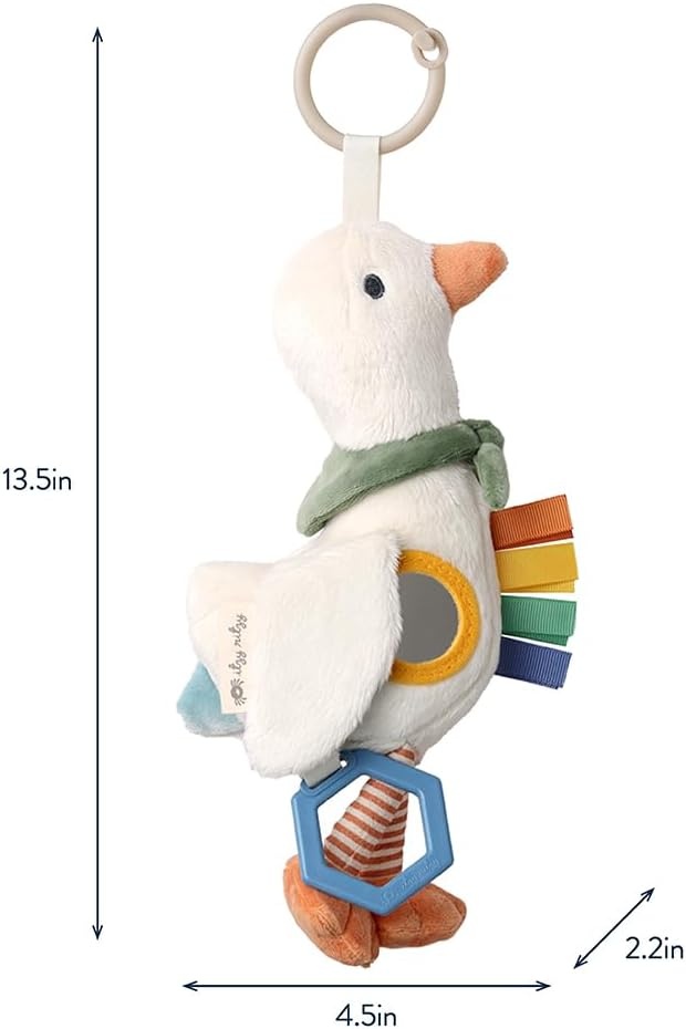 image:imageItzy Ritzy Bitzy Traveler Car Seat amp Stroller Toy for Babies Developmental Sensory Toy Features Crinkle amp Rattle Sounds amp Multiple Textures Hanging Travel Toy for OntheGo Entertainment DinosaurGoose