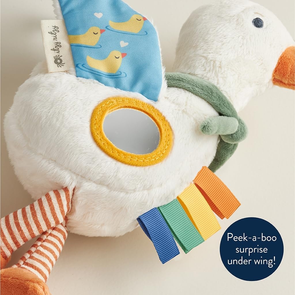 image:imageItzy Ritzy Bitzy Traveler Car Seat amp Stroller Toy for Babies Developmental Sensory Toy Features Crinkle amp Rattle Sounds amp Multiple Textures Hanging Travel Toy for OntheGo Entertainment DinosaurGoose