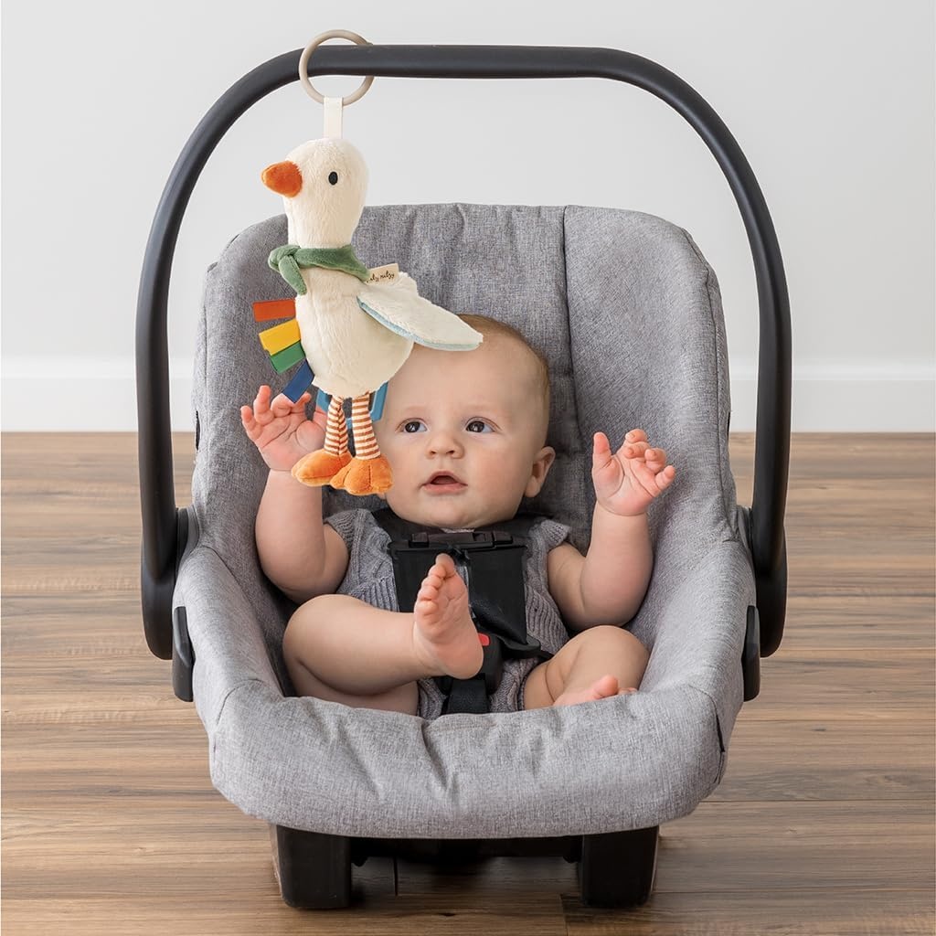 image:imageItzy Ritzy Bitzy Traveler Car Seat amp Stroller Toy for Babies Developmental Sensory Toy Features Crinkle amp Rattle Sounds amp Multiple Textures Hanging Travel Toy for OntheGo Entertainment DinosaurGoose
