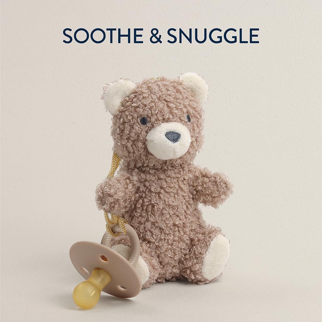 image:imageItzy Ritzy Pacifier amp Lovey Set Natural Rubber Paci with Stuffed Animal Lovey Detachable Plush Bear Pacifier Holder amp Coordinating Natural Rubber Soother Ideal for Ages 06 Months BearBear