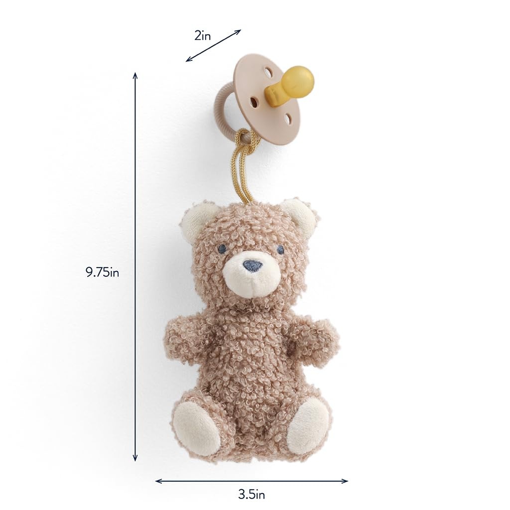 image:imageItzy Ritzy Pacifier amp Lovey Set Natural Rubber Paci with Stuffed Animal Lovey Detachable Plush Bear Pacifier Holder amp Coordinating Natural Rubber Soother Ideal for Ages 06 Months BearBear