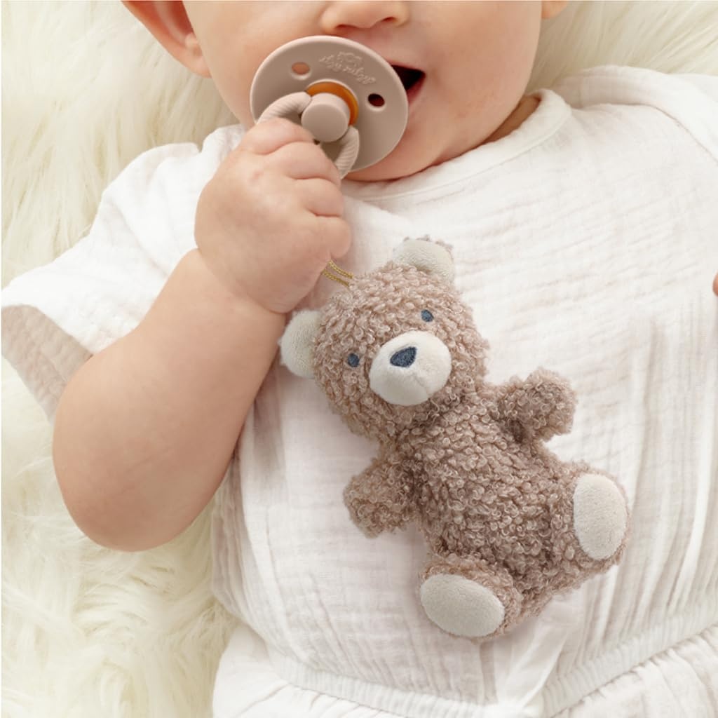 image:imageItzy Ritzy Pacifier amp Lovey Set Natural Rubber Paci with Stuffed Animal Lovey Detachable Plush Bear Pacifier Holder amp Coordinating Natural Rubber Soother Ideal for Ages 06 Months BearBear