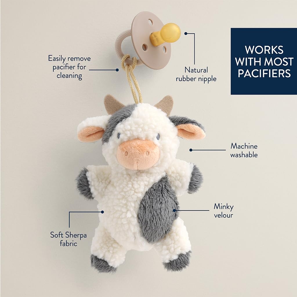 image:imageItzy Ritzy Pacifier amp Lovey Set Natural Rubber Paci with Stuffed Animal Lovey Detachable Plush Bear Pacifier Holder amp Coordinating Natural Rubber Soother Ideal for Ages 06 Months BearCow