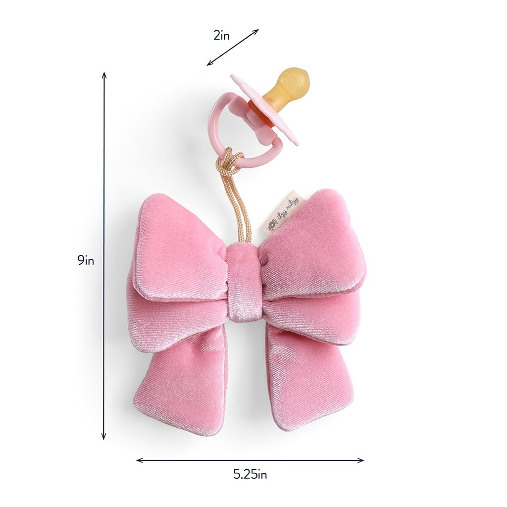 image:imageItzy Ritzy Pacifier amp Lovey Set Natural Rubber Paci with Stuffed Animal Lovey Detachable Plush Bear Pacifier Holder amp Coordinating Natural Rubber Soother Ideal for Ages 06 Months BearBow