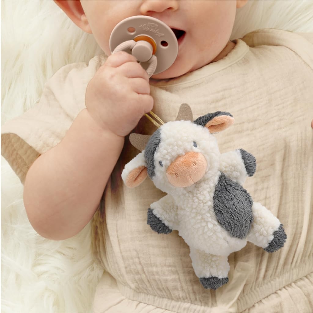 image:imageItzy Ritzy Pacifier amp Lovey Set Natural Rubber Paci with Stuffed Animal Lovey Detachable Plush Bear Pacifier Holder amp Coordinating Natural Rubber Soother Ideal for Ages 06 Months BearCow