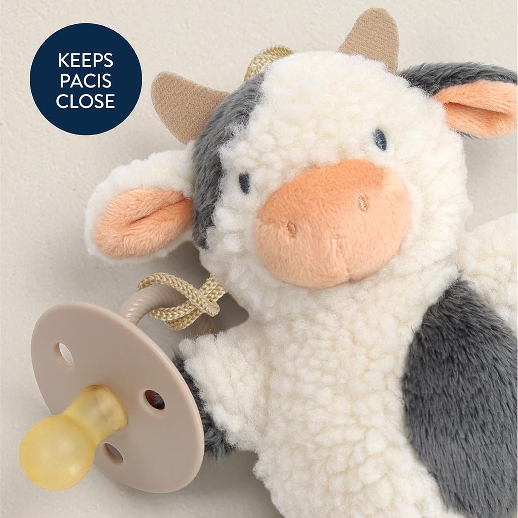 image:imageItzy Ritzy Pacifier amp Lovey Set Natural Rubber Paci with Stuffed Animal Lovey Detachable Plush Bear Pacifier Holder amp Coordinating Natural Rubber Soother Ideal for Ages 06 Months BearCow