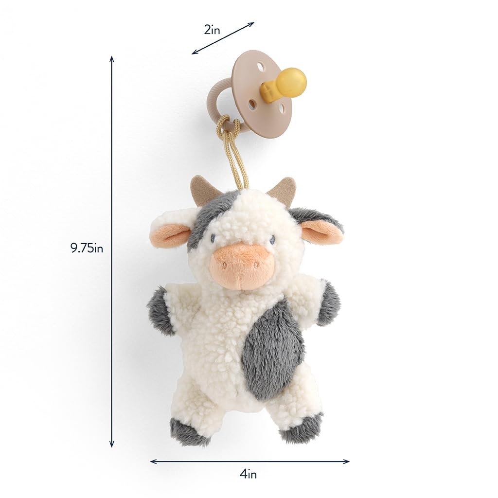image:imageItzy Ritzy Pacifier amp Lovey Set Natural Rubber Paci with Stuffed Animal Lovey Detachable Plush Bear Pacifier Holder amp Coordinating Natural Rubber Soother Ideal for Ages 06 Months BearCow