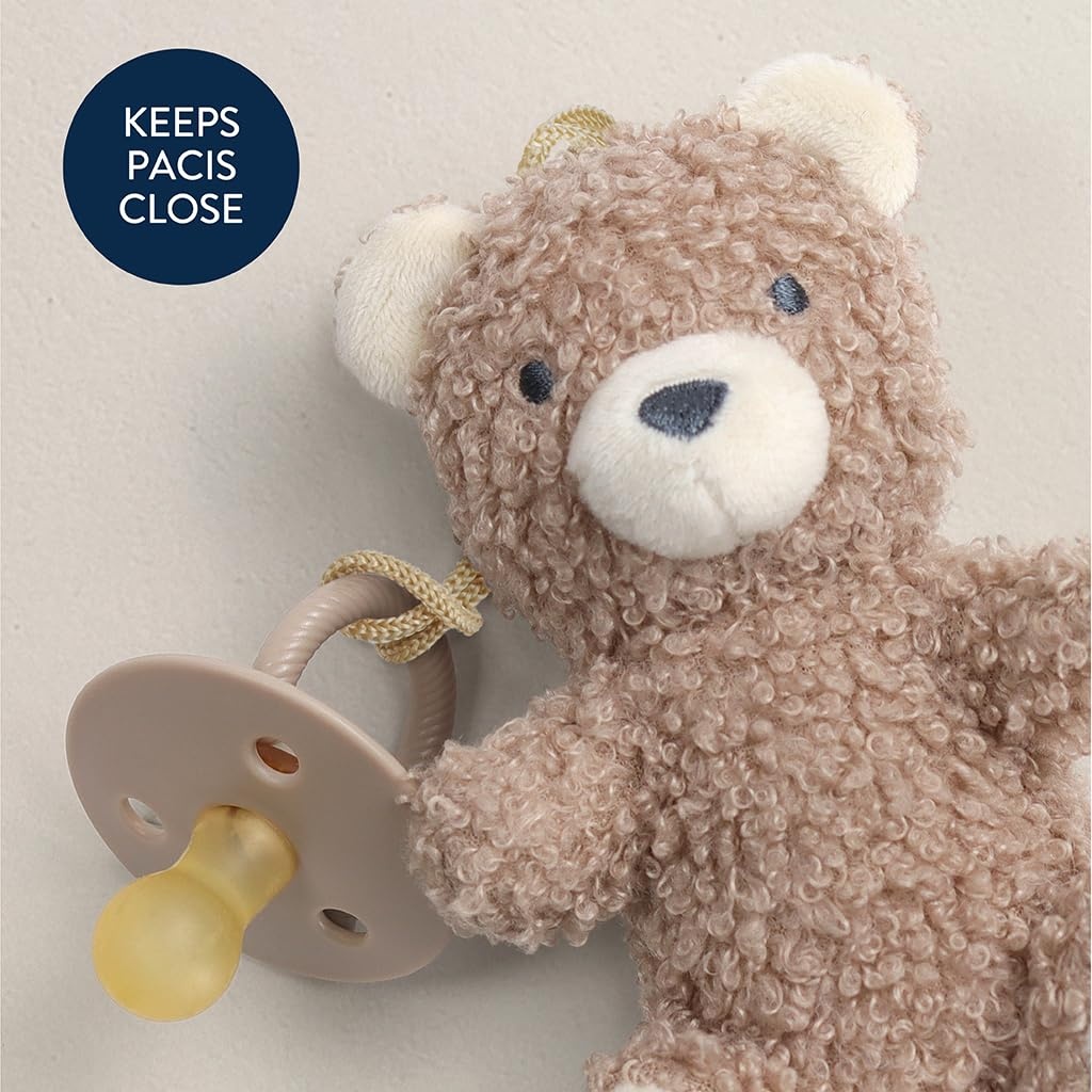 image:imageItzy Ritzy Pacifier amp Lovey Set Natural Rubber Paci with Stuffed Animal Lovey Detachable Plush Bear Pacifier Holder amp Coordinating Natural Rubber Soother Ideal for Ages 06 Months BearBear