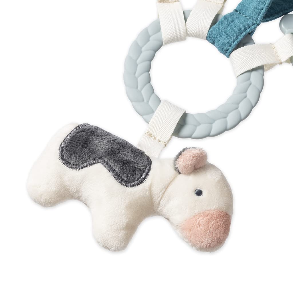 image:imageItzy Ritzy Teething Toy Gift Set Includes Cow Lovey amp BarnThemed Busy Ring Car Seat and Stroller Toy Features Crinkle Sounds Engaging Textures amp Silicone Teething Relief FarmFarm