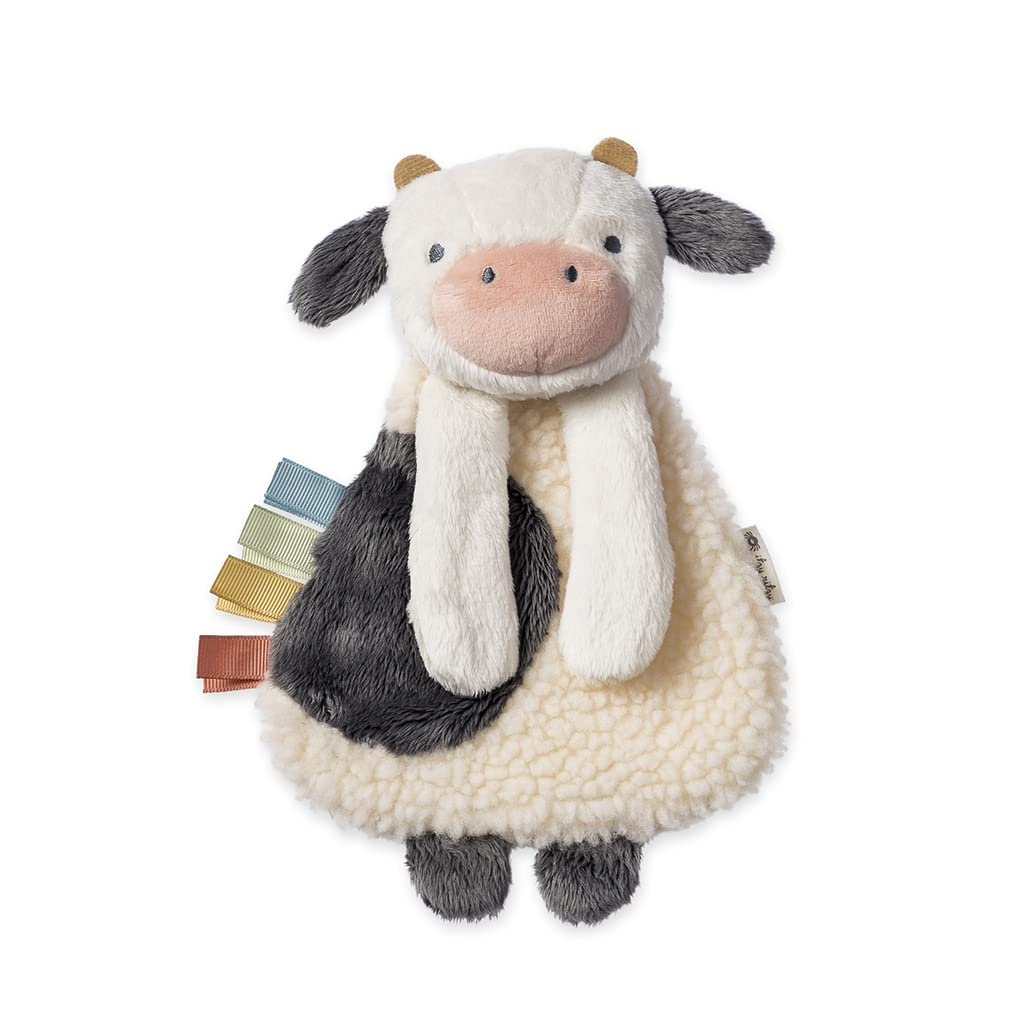 image:imageItzy Ritzy Teething Toy Gift Set Includes Cow Lovey amp BarnThemed Busy Ring Car Seat and Stroller Toy Features Crinkle Sounds Engaging Textures amp Silicone Teething Relief FarmFarm
