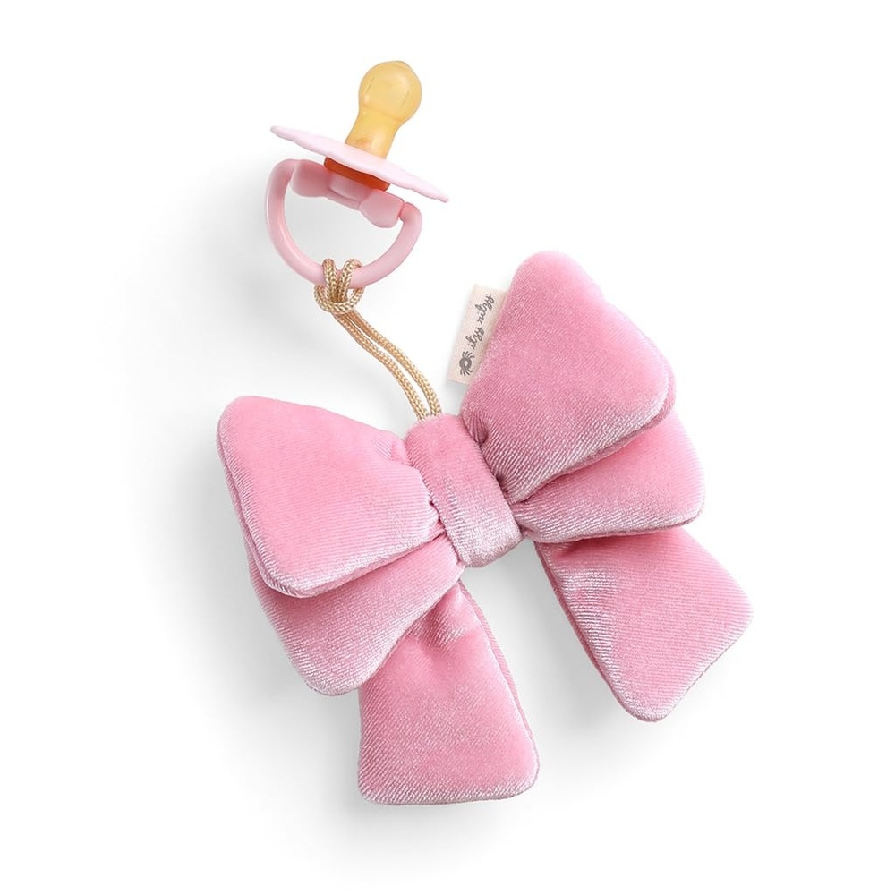 image:imageItzy Ritzy Pacifier amp Lovey Set Natural Rubber Paci with Stuffed Animal Lovey Detachable Plush Bear Pacifier Holder amp Coordinating Natural Rubber Soother Ideal for Ages 06 Months BearBow