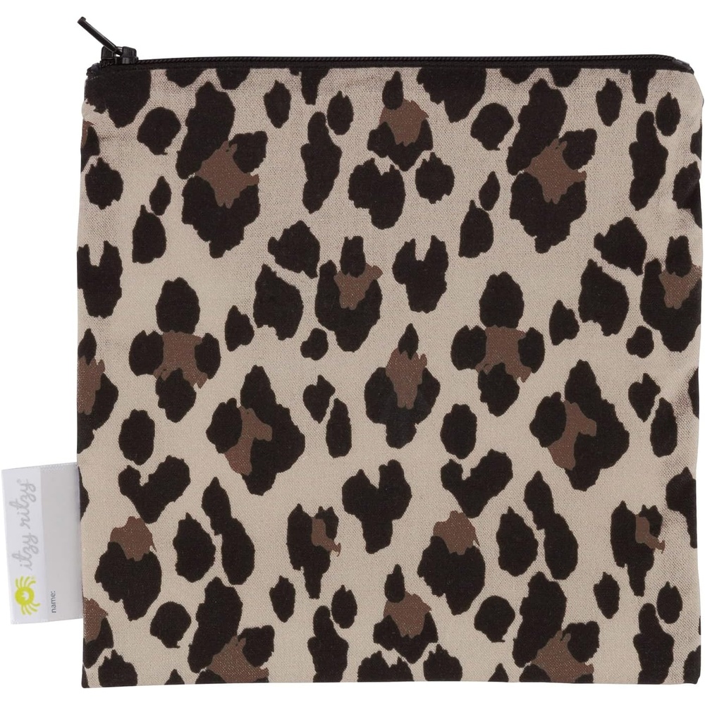 image:imageItzy Ritzy Reusable Snack Bag 7 x 7 BPAFree Pouch is Food Safe Washable and Ideal for Storing Snacks Pacifiers Electronics and Makeup in a Diaper Bags Purse or Travel Bag Leopard